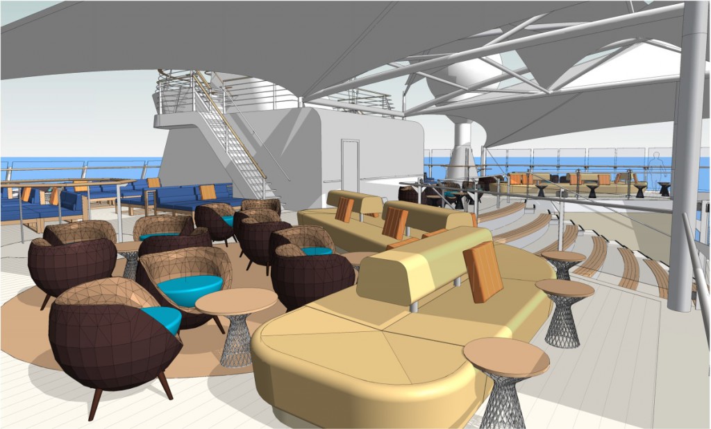 Neuer Loungebereich auf Deck, Tui Cruises