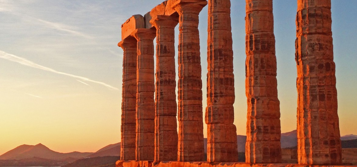 Landgang in Piräus/Athen: Strand + Kultur = Tempel des Posseidon