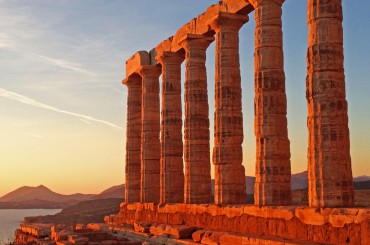 Landgang in Piräus/Athen: Strand + Kultur = Tempel des Posseidon