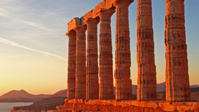 Landgang in Piräus/Athen: Strand + Kultur = Tempel des Posseidon