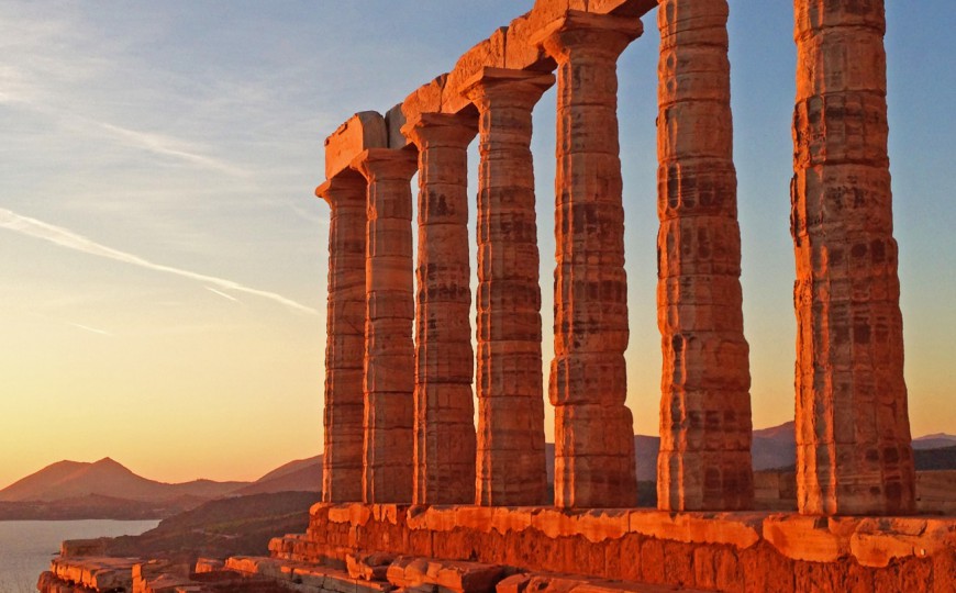 Landgang in Piräus/Athen: Strand + Kultur = Tempel des Posseidon